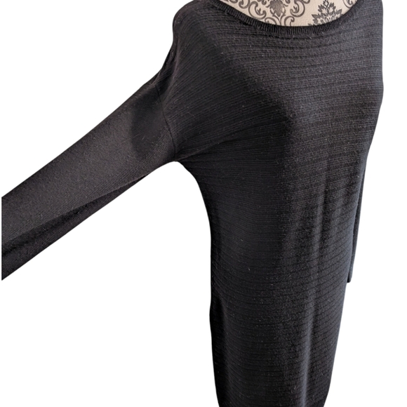 Banana Republic Wool-Cashmere Blend Ribbed Sweater Dress Black Women's Medium - Picture 7 of 14
